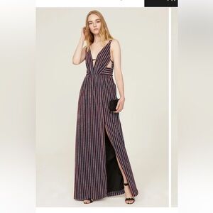 Aidan Mattox VNeck Pleated Maxi Dress NWT